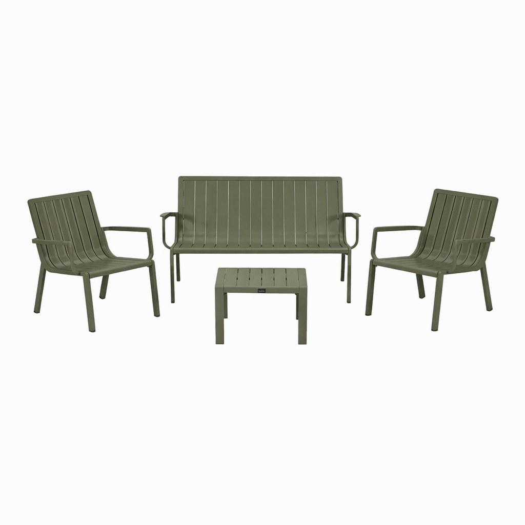 Bank-stoel Loungeset Vetto - Groen - 4-zits Bank-stoel Loungeset Vetto - Groen - 4-zits