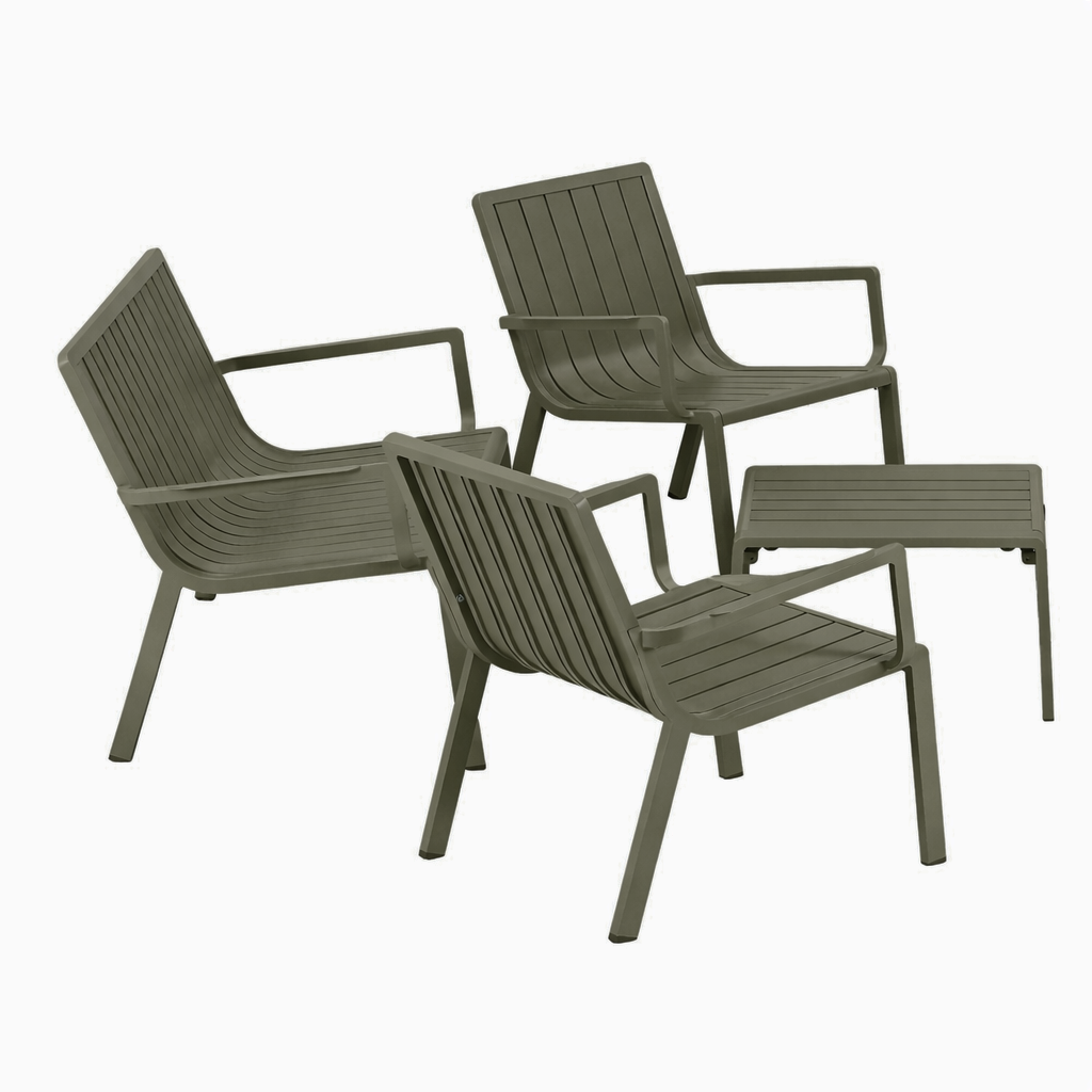 Bank-stoel Loungeset Vetto - Groen - 4-zits Bank-stoel Loungeset Vetto - Groen - 4-zits