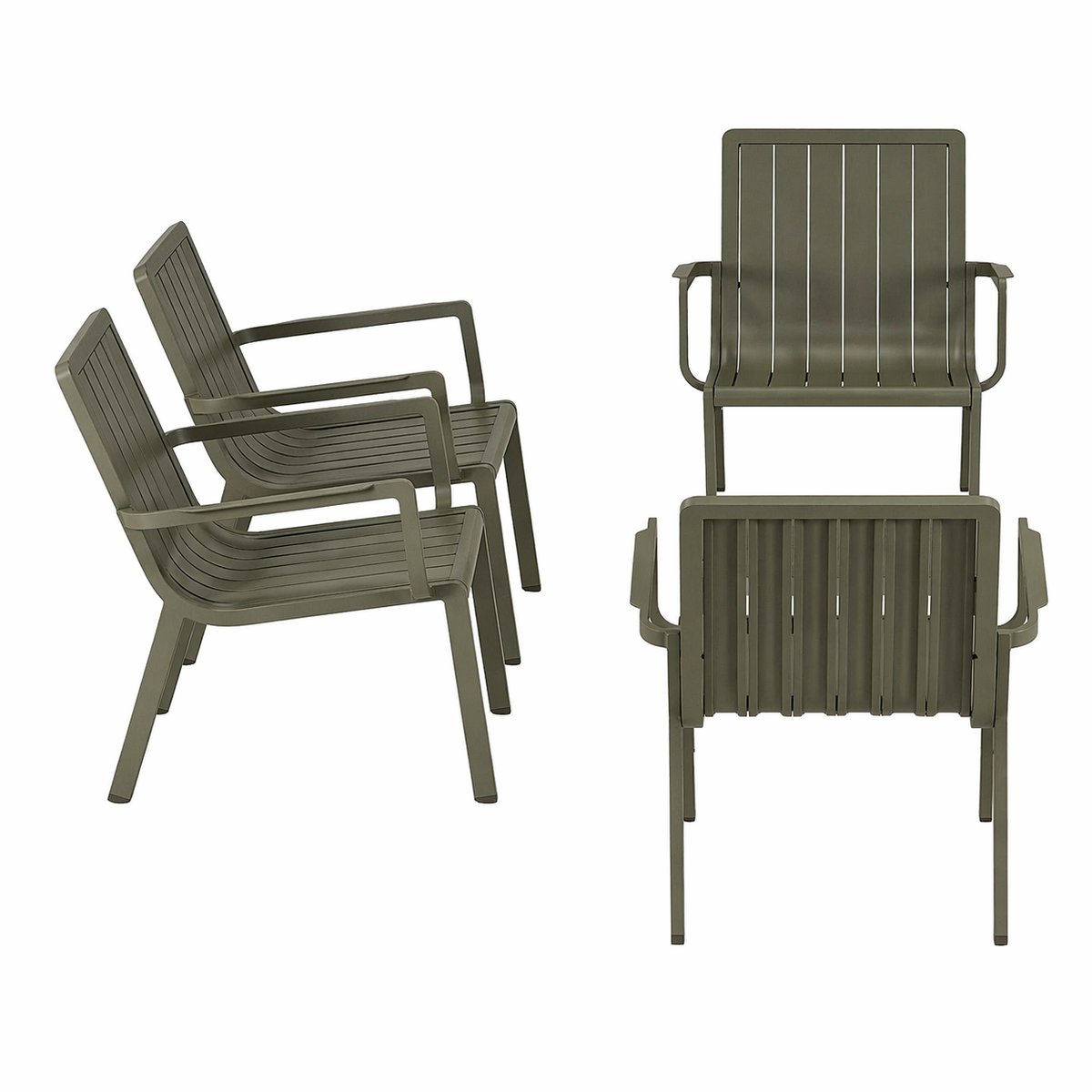 Bank-stoel Loungeset Vetto - Groen - 4-zits Extra Bank-stoel Loungeset Vetto - Groen - 4-zits Extra