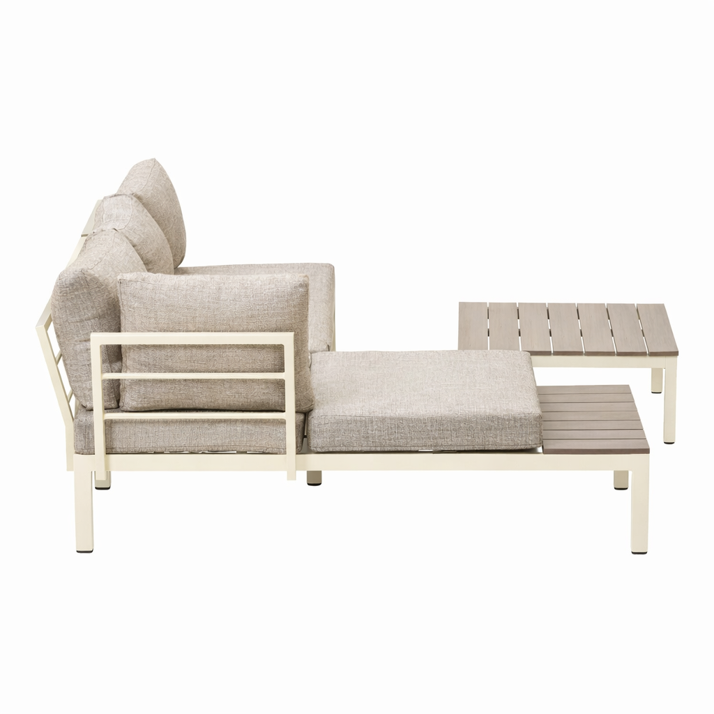 Loungeset Vincenzo creme met kussens Loungeset Vincenzo creme met kussens
