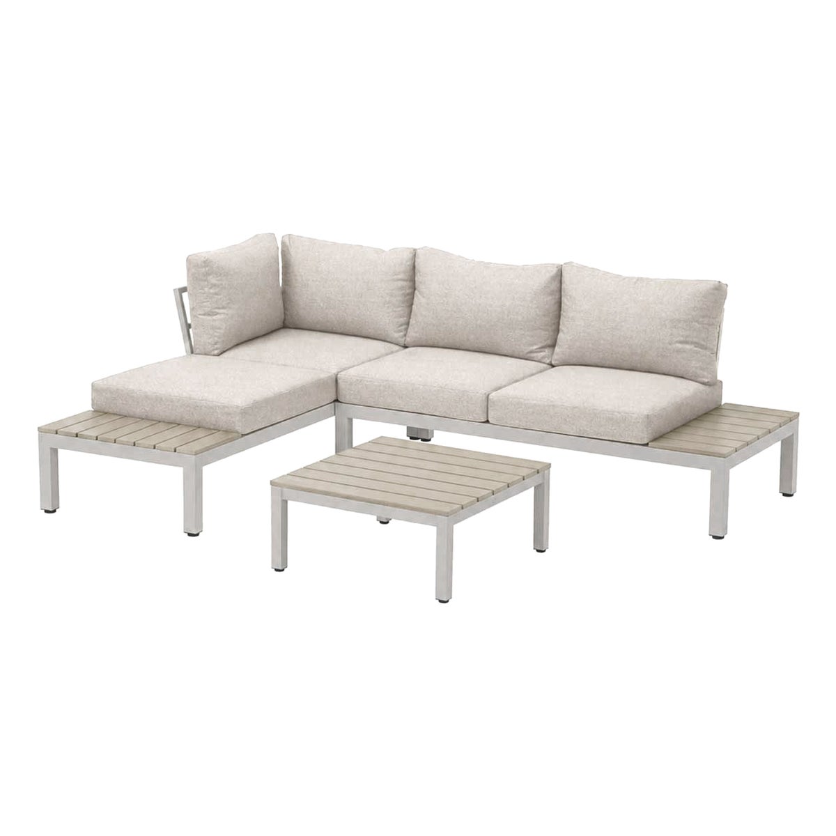 Loungeset Vincenzo milky grey en K Loungeset Vincenzo milky grey en K