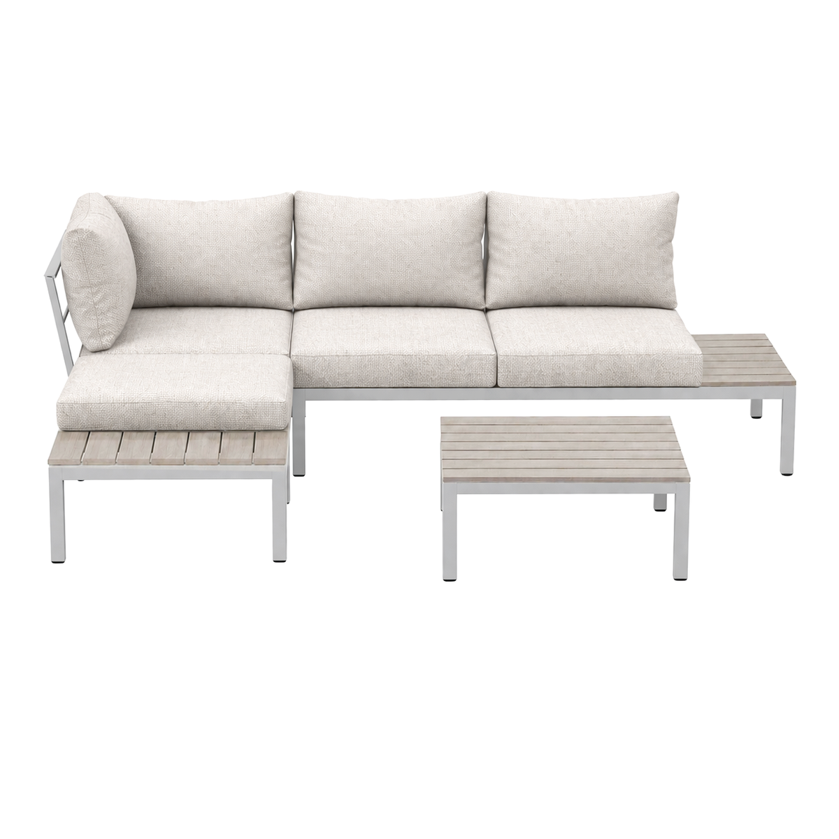 Loungeset Vincenzo milky grey en K Loungeset Vincenzo milky grey en K