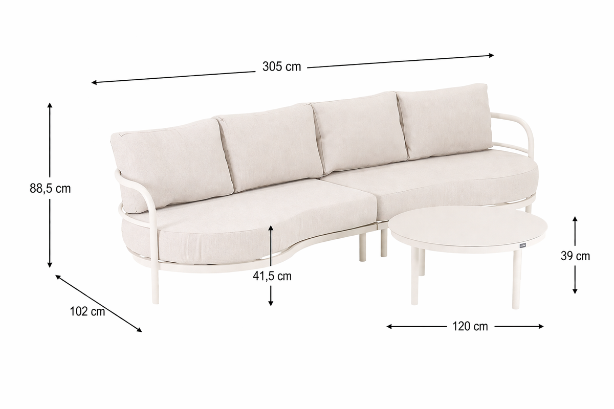 Loungeset Vinchi - Creme - 4-zits Loungeset Vinchi - Creme - 4-zits