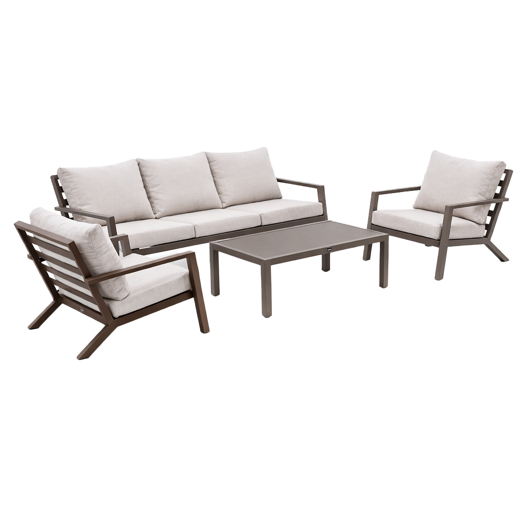 Bank-stoel Loungeset Vomano - Coffee - 5-zits Bank-stoel Loungeset Vomano - Coffee - 5-zits