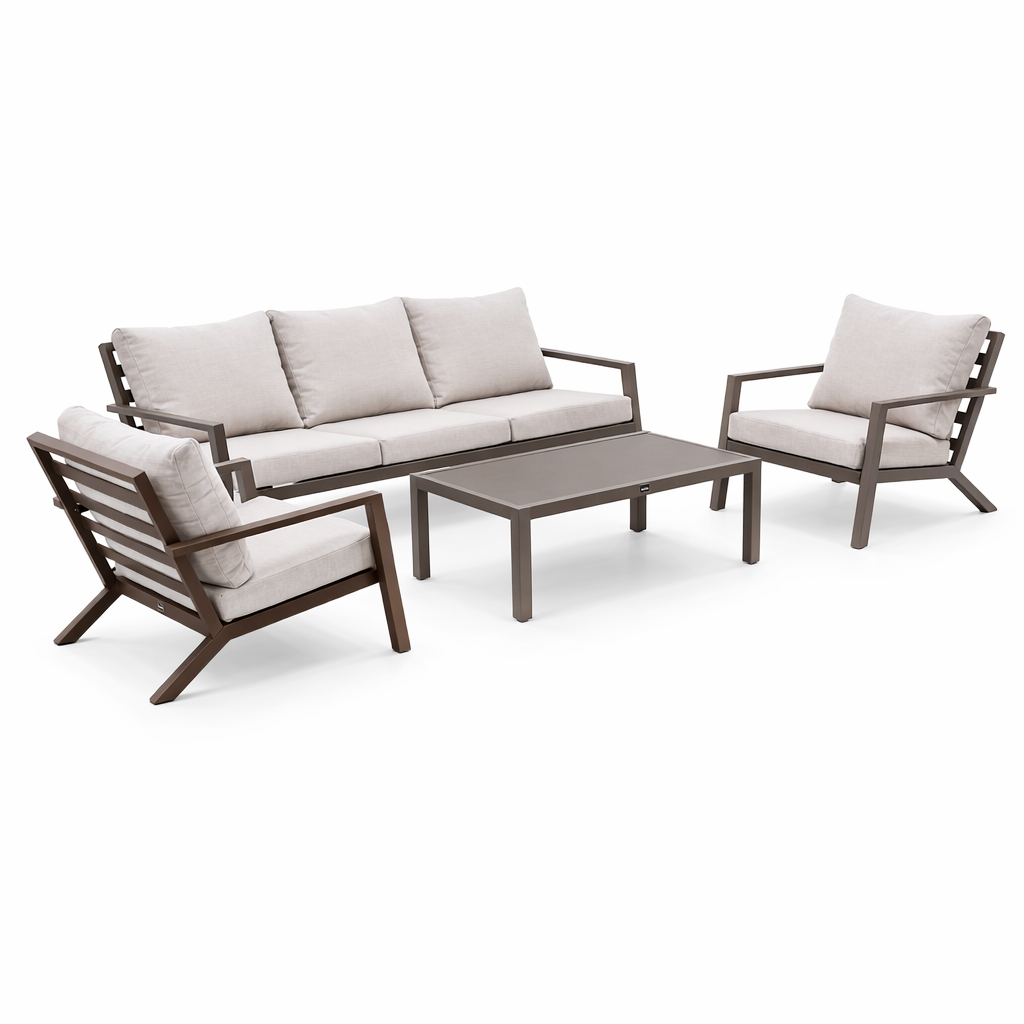 Bank-stoel Loungeset Vomano - Coffee - 5-zits Bank-stoel Loungeset Vomano - Coffee - 5-zits