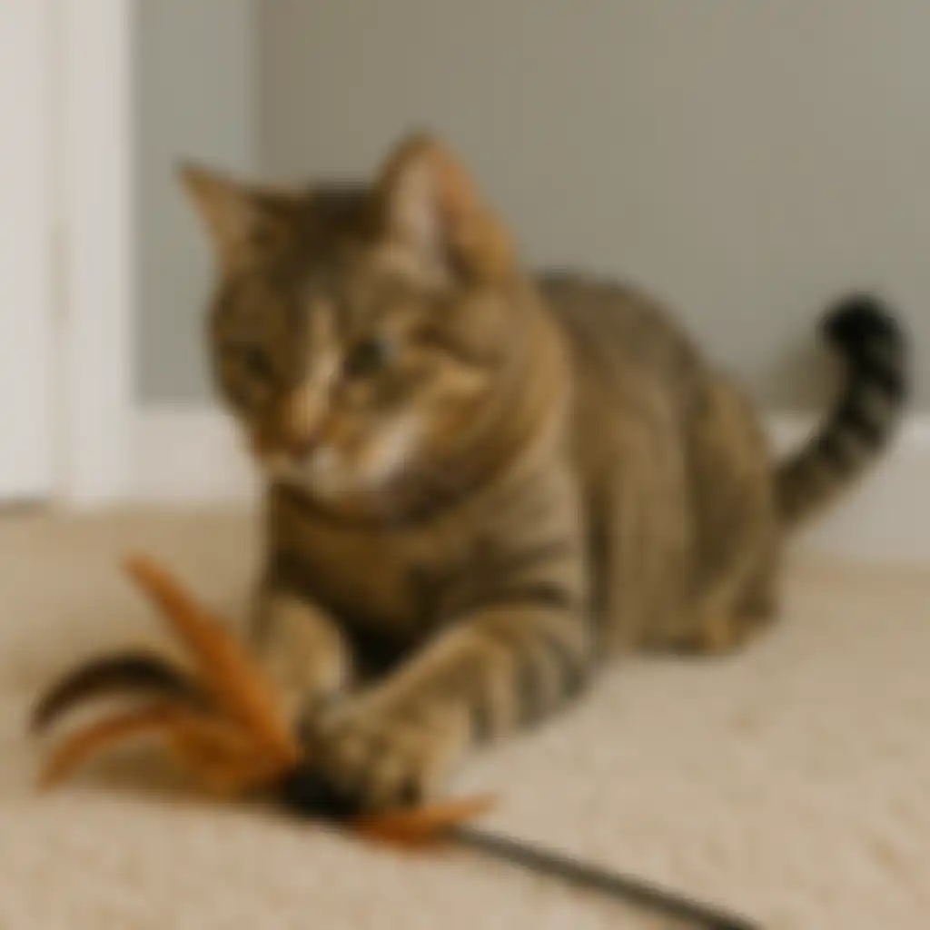 Kat met speeltje