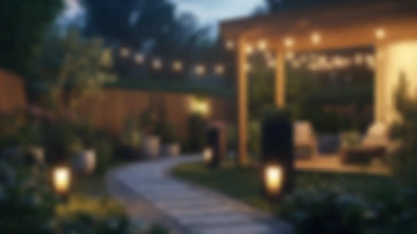 Tuinverlichting in groene tuin