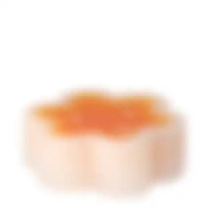 Kaars bloem oranje 12x4cm