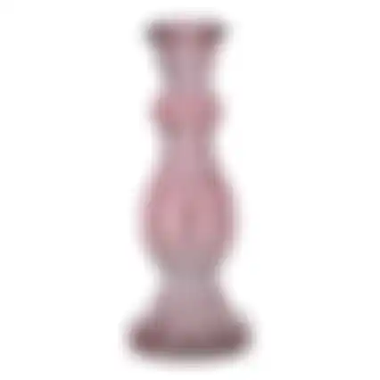 Kaarshouder glas 7x20cm roze nc 2ass