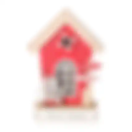 Huis hout 12x6x18cm nc 3ass