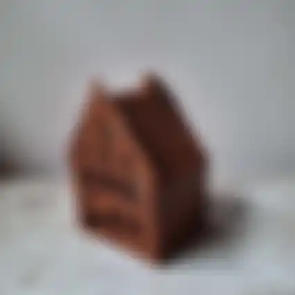 Huis deco 8x11cm roest