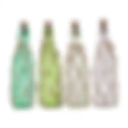 Fles glas LED 28cm groen 4ass