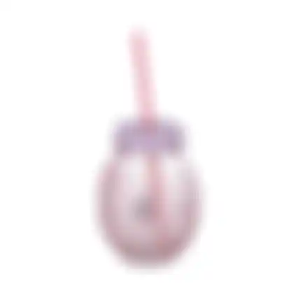Drinkglas met rietje13cm 4ass
