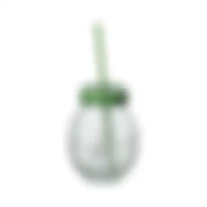 Drinkglas met rietje13cm 4ass