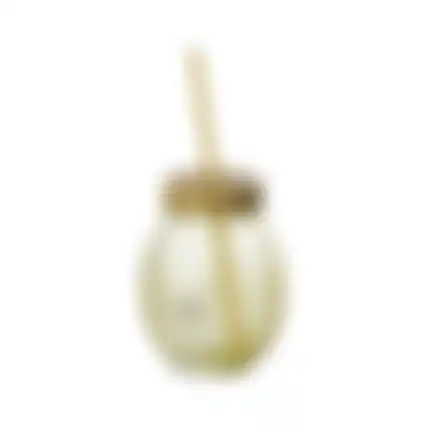 Drinkglas met rietje13cm 4ass
