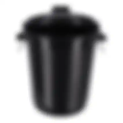 Ton + deksel zwart 70L Curver