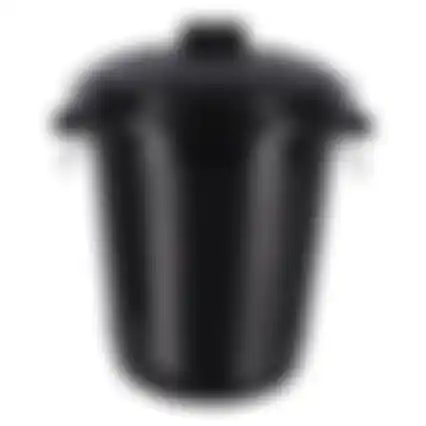 Ton + deksel zwart 46L Curver