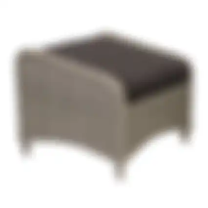 Voetenbank Carlo white grey +kussen