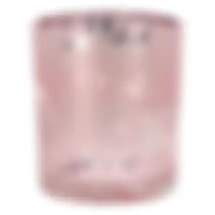 Theelicht glas vlinder roze 10cm