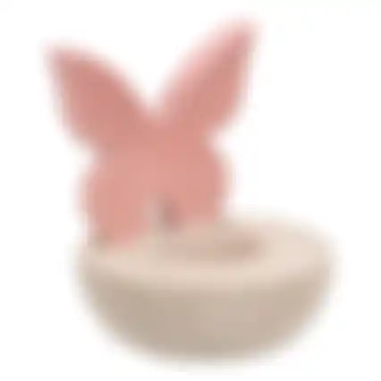 Theelichthouder vlinder roze 12cm