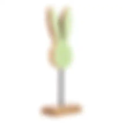 Konijn op voet 23cm groen