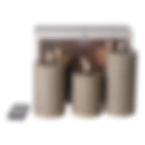 Kaars 3D lont+rc taupe 3st