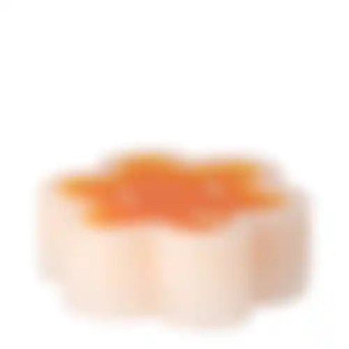 Kaars bloem oranje 12x4cm