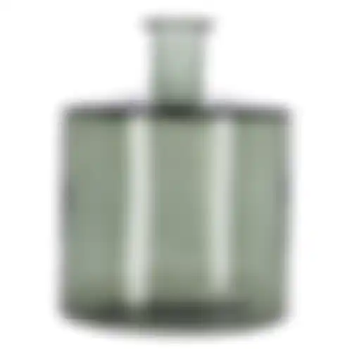 Vaas fles glas grijs 26x21cm