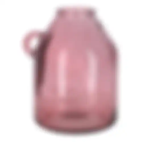 Vaas glas 21x25cm roze nc