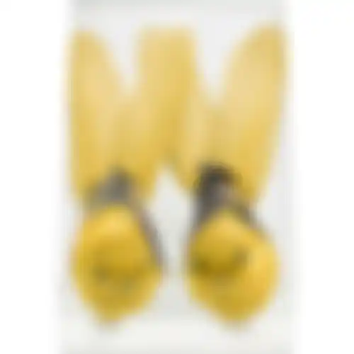 Vogel op clip geel 18x4x5cm 2st nc