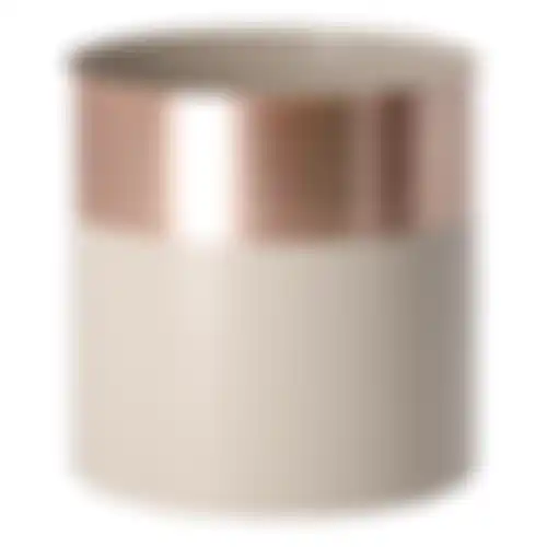 Bloempot 13x13cm grijs rose gold