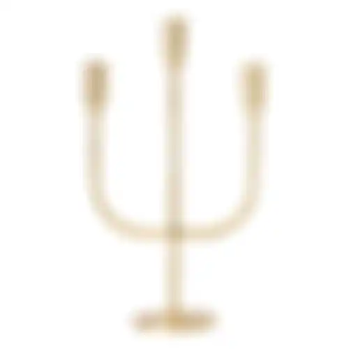 Kaarshouder diner 3arm goud 39cm