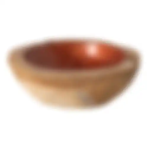 Schaal teak 18x5cm copper NC