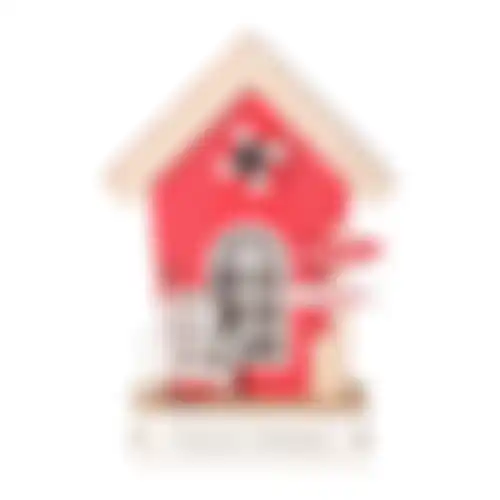 Huis hout 12x6x18cm nc 3ass