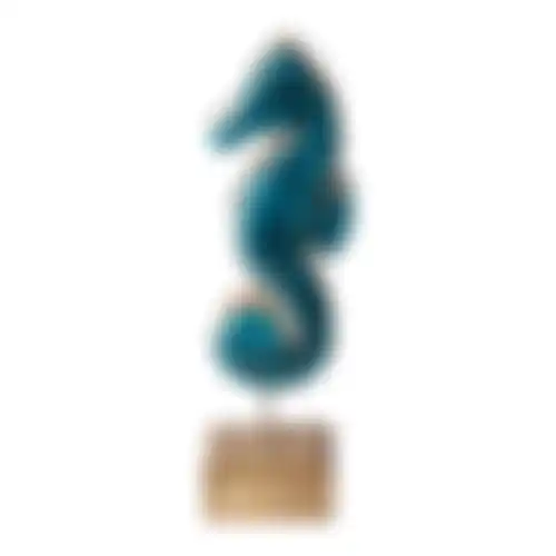 Zeepaard op voet 18cm blauw nc