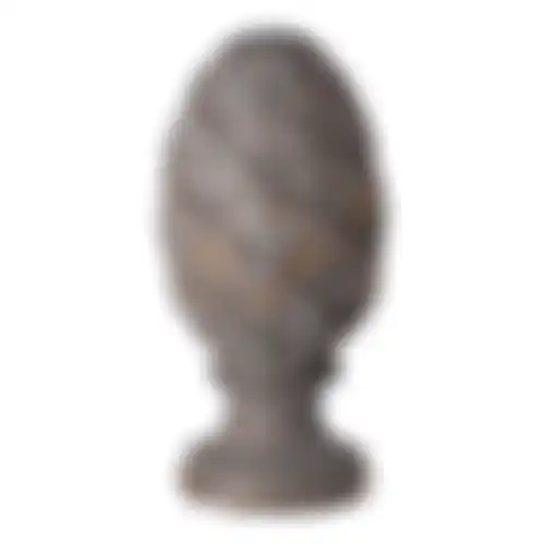 Ornament hout op voet grijs 17cm
