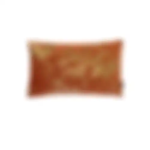 Kussen 30x50cm blad foil bruin