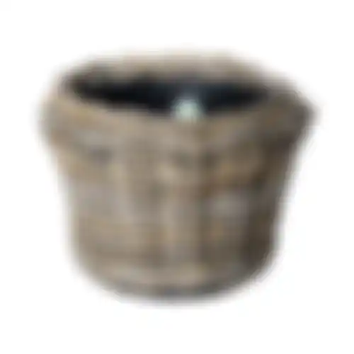 Drypot rattan rond grijs