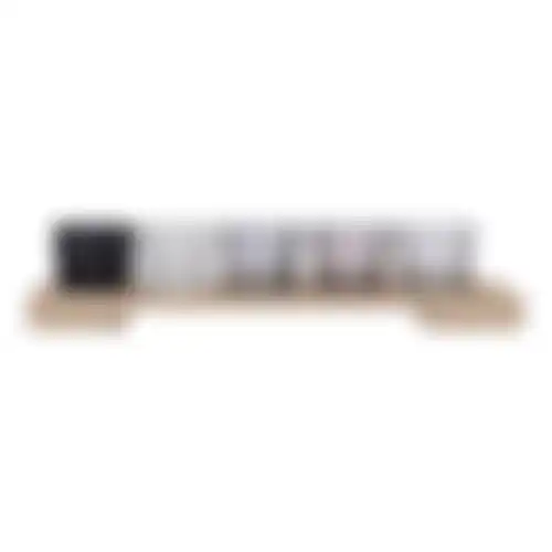 Tlichthouder+hout set grijs
