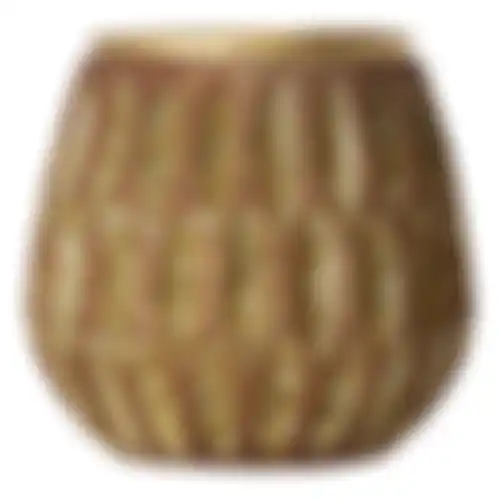 Theelichthouder glas 10x10cm bruin