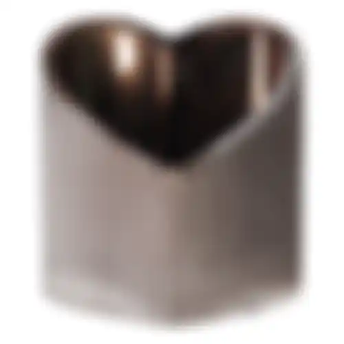 Theelichthouder glas hart rustiek 8cm 4ass