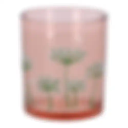 Theelichthouder glas bloemen 10cm