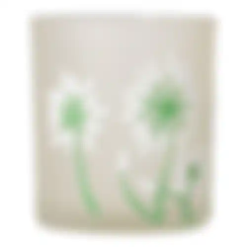 Theelichthouder glas bloem wit 8cm
