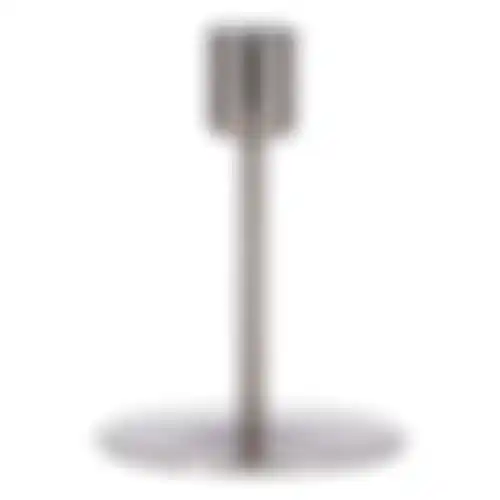 Kaarsenhouder metaal zilver 7x7x11cm nc
