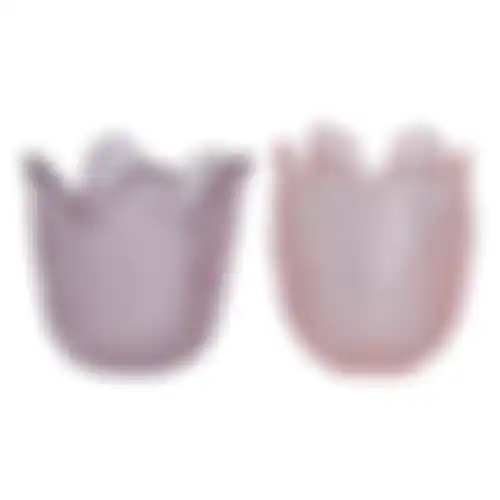 Theelichthouder glas bloem 7cm 3ass nc