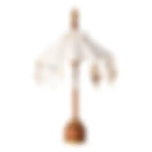 Tafelparasol katoen wit 66cm