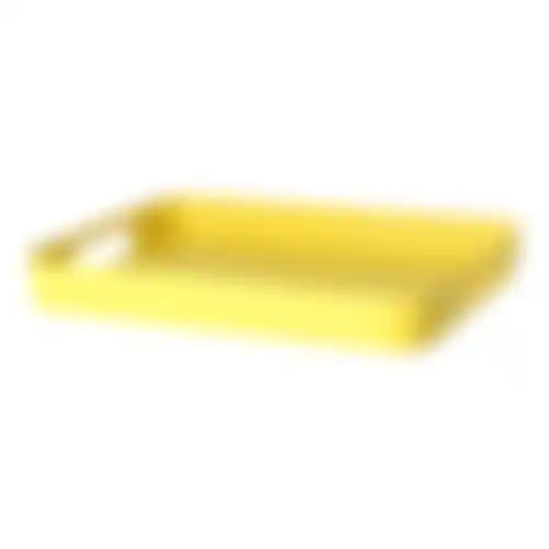 Tray bamboe 41x31cm geel