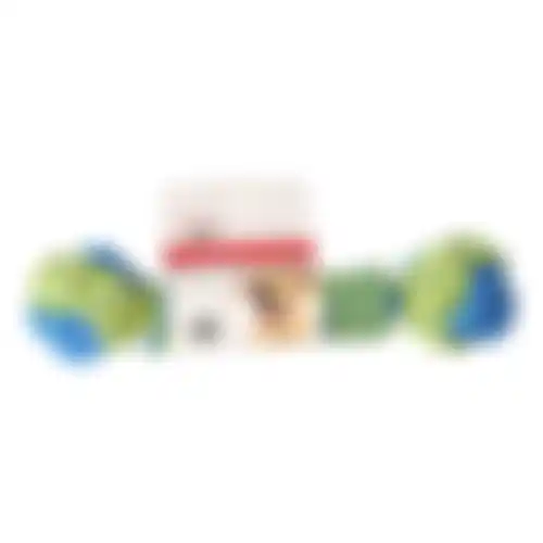 Speelgoed hond knoopbeen blauw/geel 28cm FP