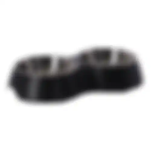 Voerbak hond duo ribbel zwart