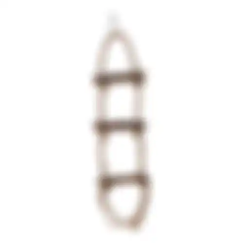 Vogel ladder+touw 3 treden 40cm